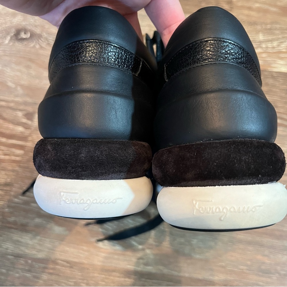 Salvatore Ferragamo Black Leather Morgan Sneakers - made in Italy, Florence - Picture 11 of 14